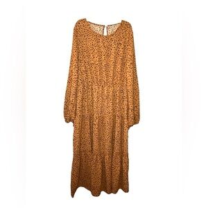 Orange Polka Dot Maxi Dress Size XL